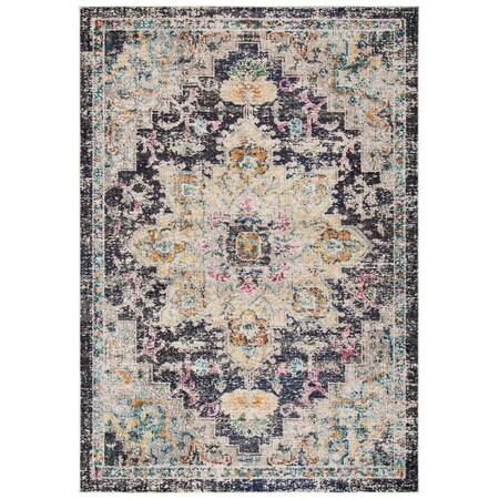 Safavieh Madison Power Loomed Rectangle Area RugBlack & Gold 10 x 14 ft. MAD473Z-10